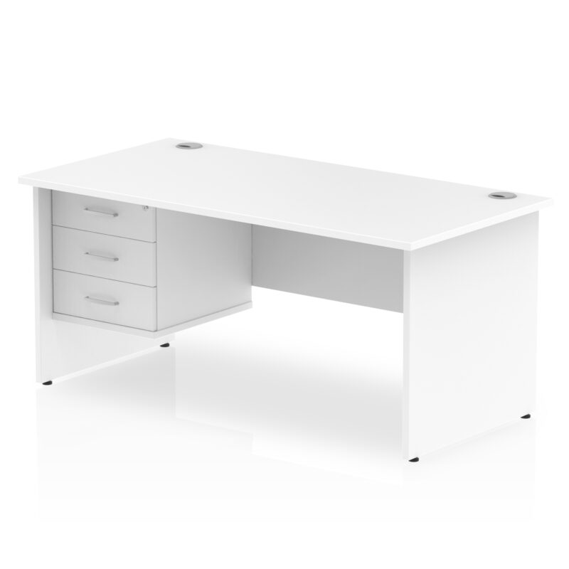 Pace 1600mm Panel End Straight Desk With Single Fixed Pedestal - Image 29