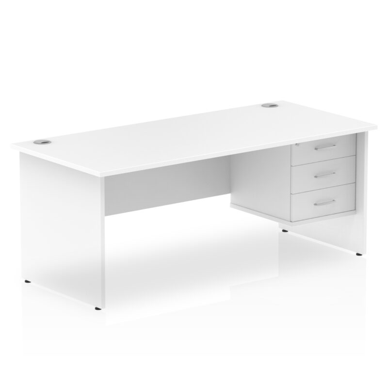 Pace 1800mm Panel End Straigh Desk With Single Fixed Pedestal - Image 30