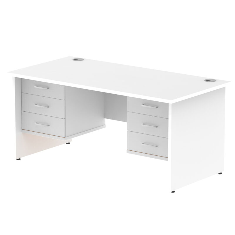Pace 1600mm Panel End Straight Desk With Two Fixed Pedestal - Image 32