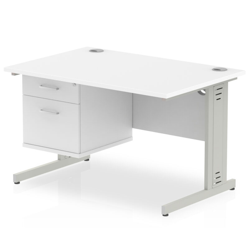 Pace 1200mm Cable Managed Straight Desk With Single Fixed Pedestal - Image 37