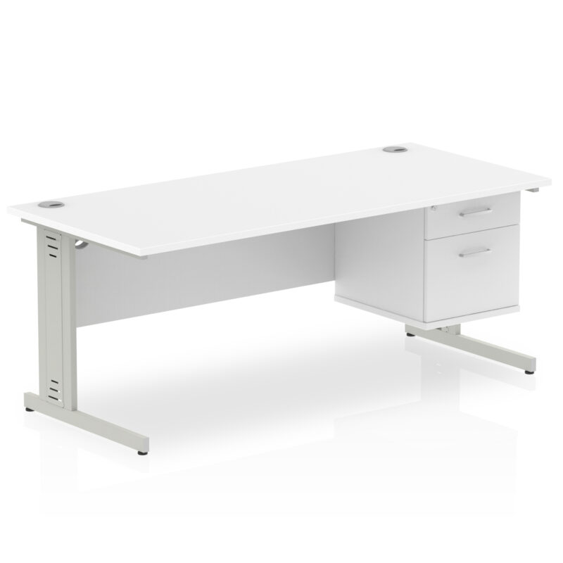Pace 1800mm Cable Managed Straight Desk With Single Fixed Pedestal - Image 38
