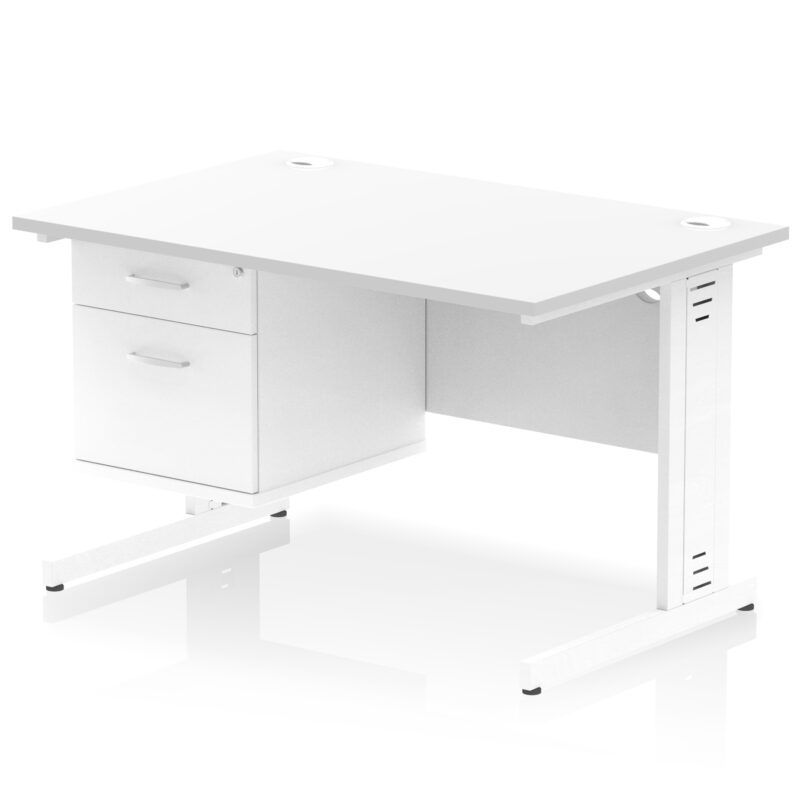 Pace 1200mm Cable Managed Straight Desk With Single Fixed Pedestal - Image 41