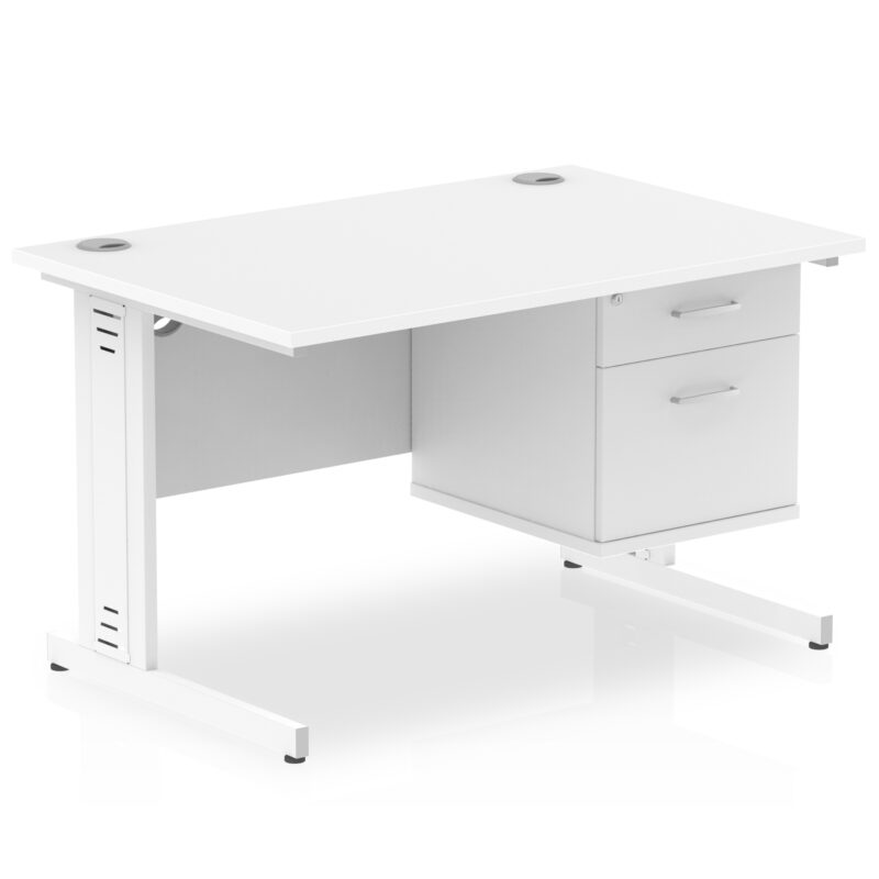 Pace 1200mm Cable Managed Straight Desk With Single Fixed Pedestal - Image 42
