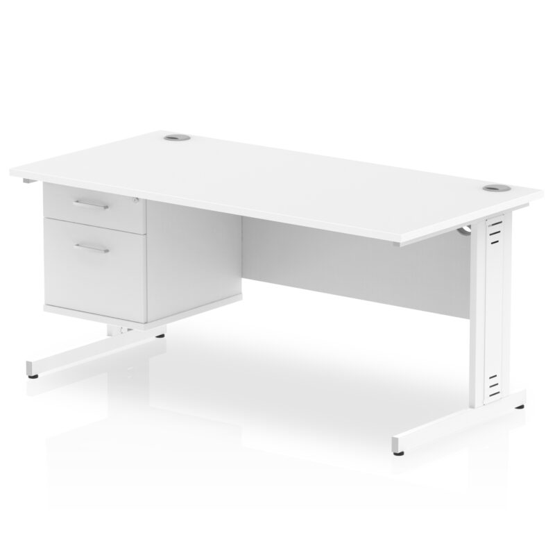 Pace 1600mm Cable Managed Straight Desk With Single Fixed Pedestal - Image 41