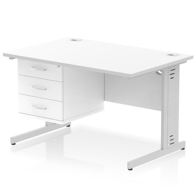 Pace 1200mm Cable Managed Straight Desk With Single Fixed Pedestal - Image 39