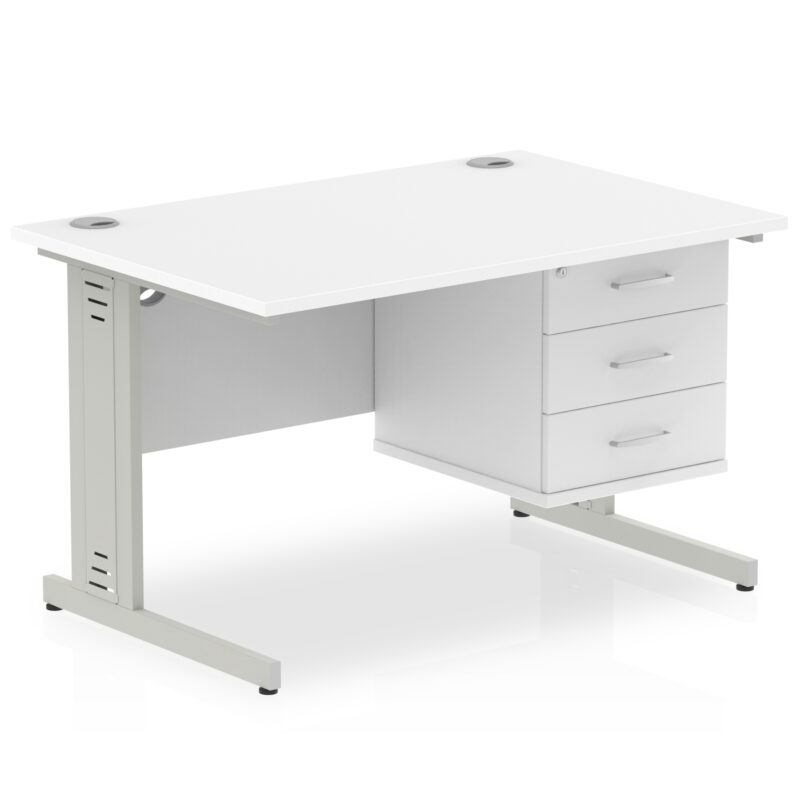 Pace 1200mm Cable Managed Straight Desk With Single Fixed Pedestal - Image 40