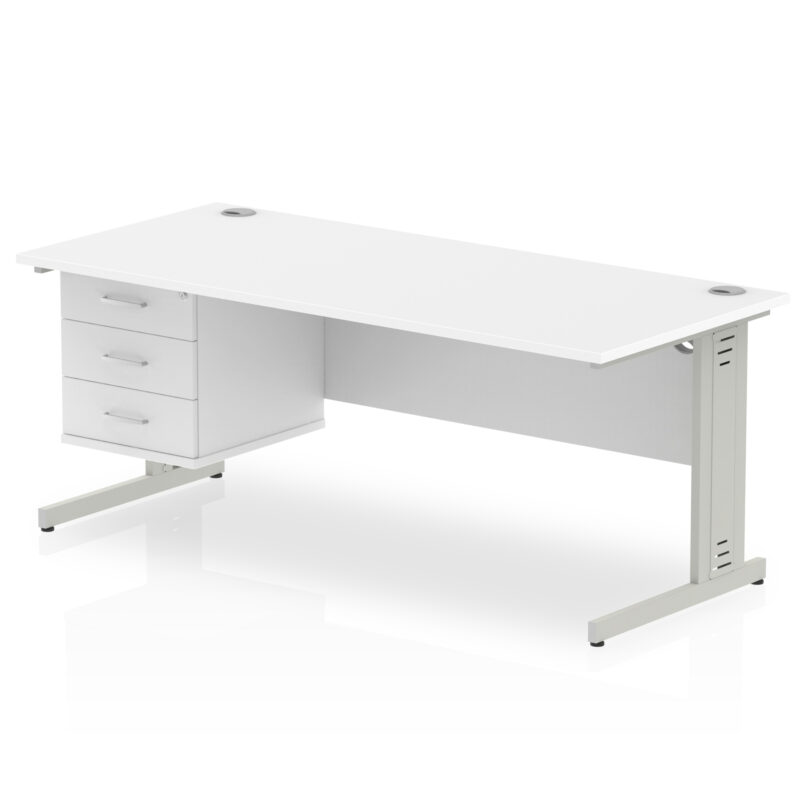 Pace 1800mm Cable Managed Straight Desk With Single Fixed Pedestal - Image 41