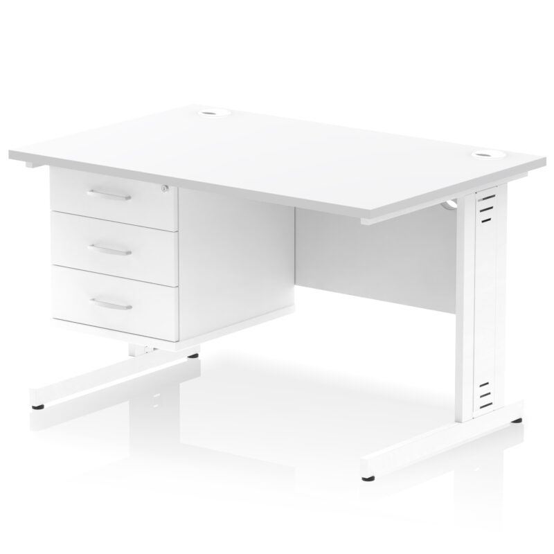 Pace 1200mm Cable Managed Straight Desk With Single Fixed Pedestal - Image 43