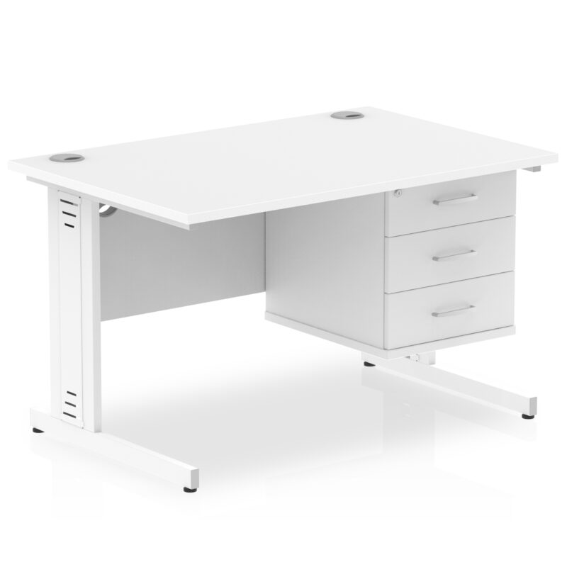 Pace 1200mm Cable Managed Straight Desk With Single Fixed Pedestal - Image 44