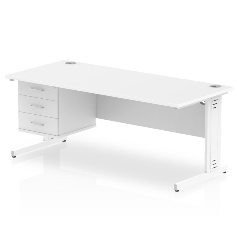 Pace 1800mm Cable Managed Straight Desk With Single Fixed Pedestal - Image 43