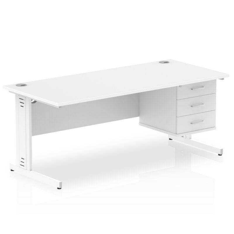 Pace 1800mm Cable Managed Straight Desk With Single Fixed Pedestal - Image 44