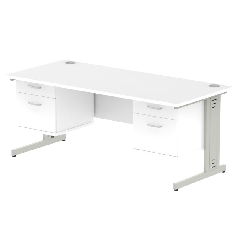 Pace 1800mm Cable Managed Straight Desk With Two Fixed Pedestal - Image 41