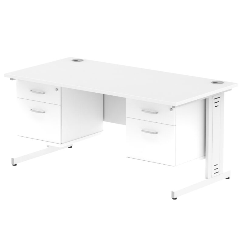 Pace 1600mm Cable Managed Straight Desk With Two Fixed Pedestal - Image 45