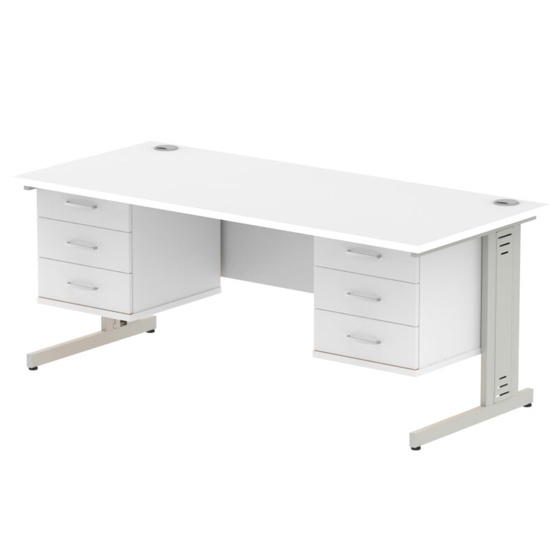 Pace 1800mm Cable Managed Straight Desk With Two Fixed Pedestal - Image 43
