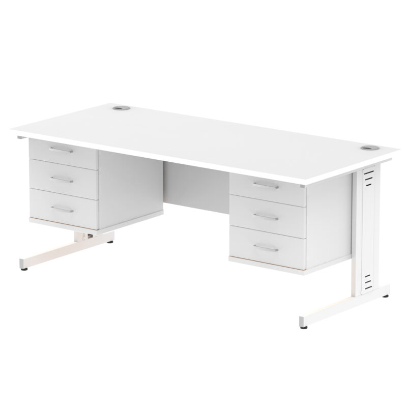 Pace 1800mm Cable Managed Straight Desk With Two Fixed Pedestal - Image 44