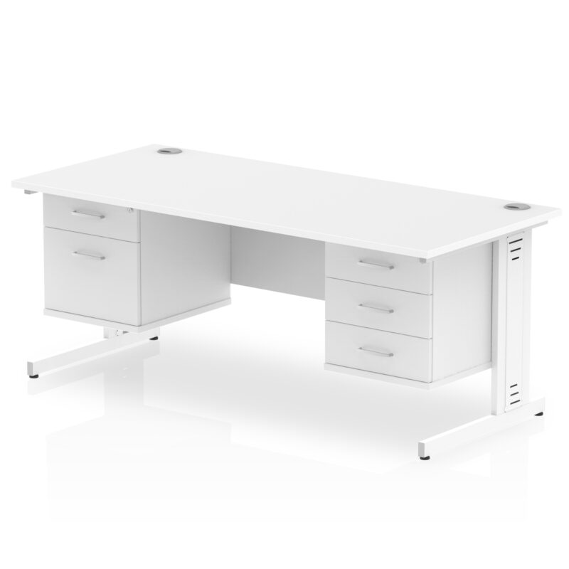 Pace 1600mm Cable Managed Straight Desk With Two Fixed Pedestal - Image 43