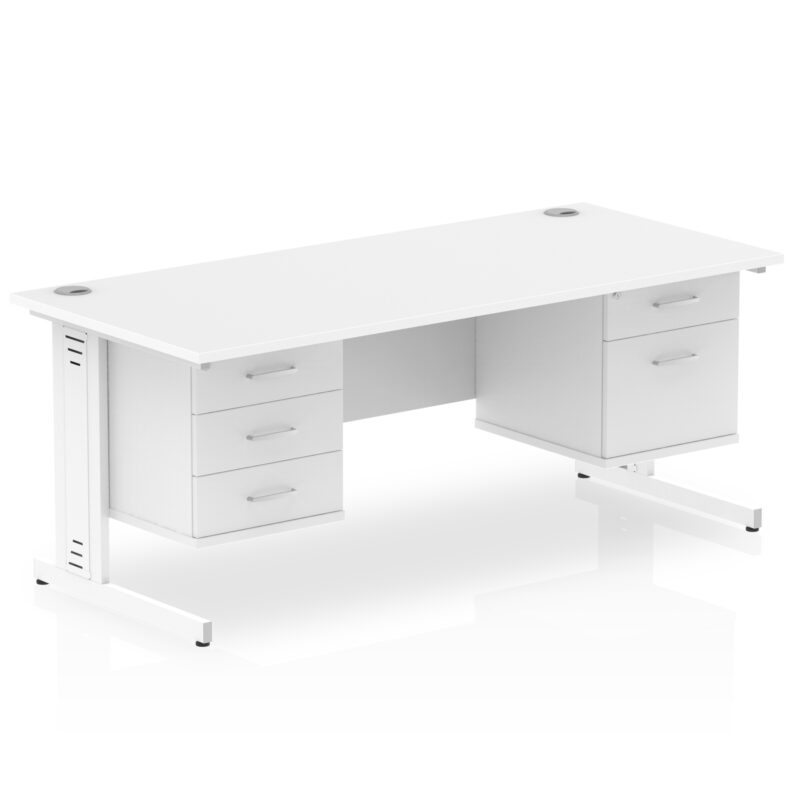 Pace 1600mm Cable Managed Straight Desk With Two Fixed Pedestal - Image 44