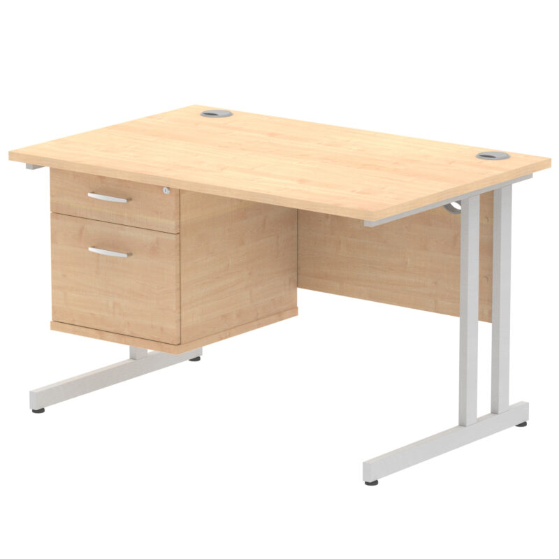 Pace 1200mm Cantilever Straight Desk With Single Fixed Pedestal - Image 79