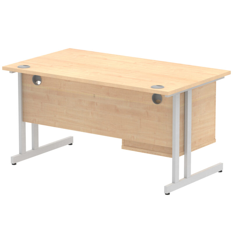Pace 1400mm Cantilever Straight Desk With Single Fixed Pedestal - Image 83