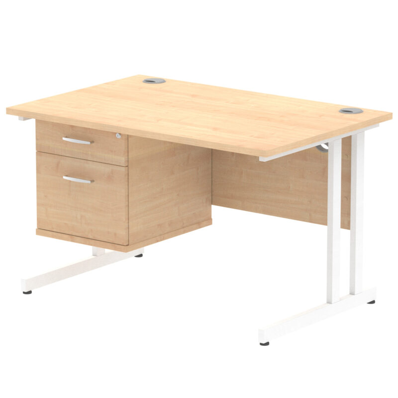 Pace 1200mm Cantilever Straight Desk With Single Fixed Pedestal - Image 20