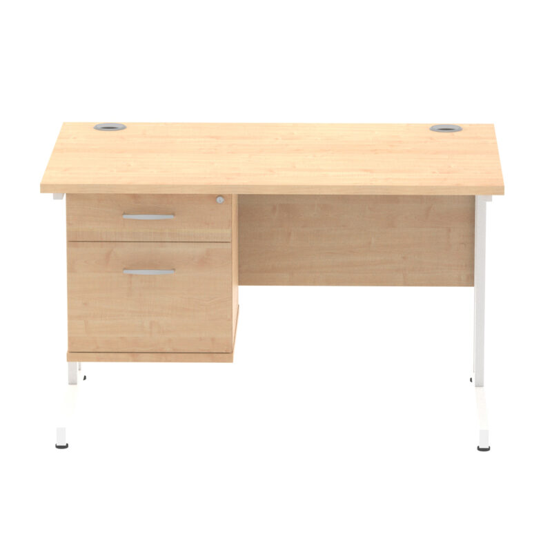 Pace 1200mm Cantilever Straight Desk With Single Fixed Pedestal - Image 21