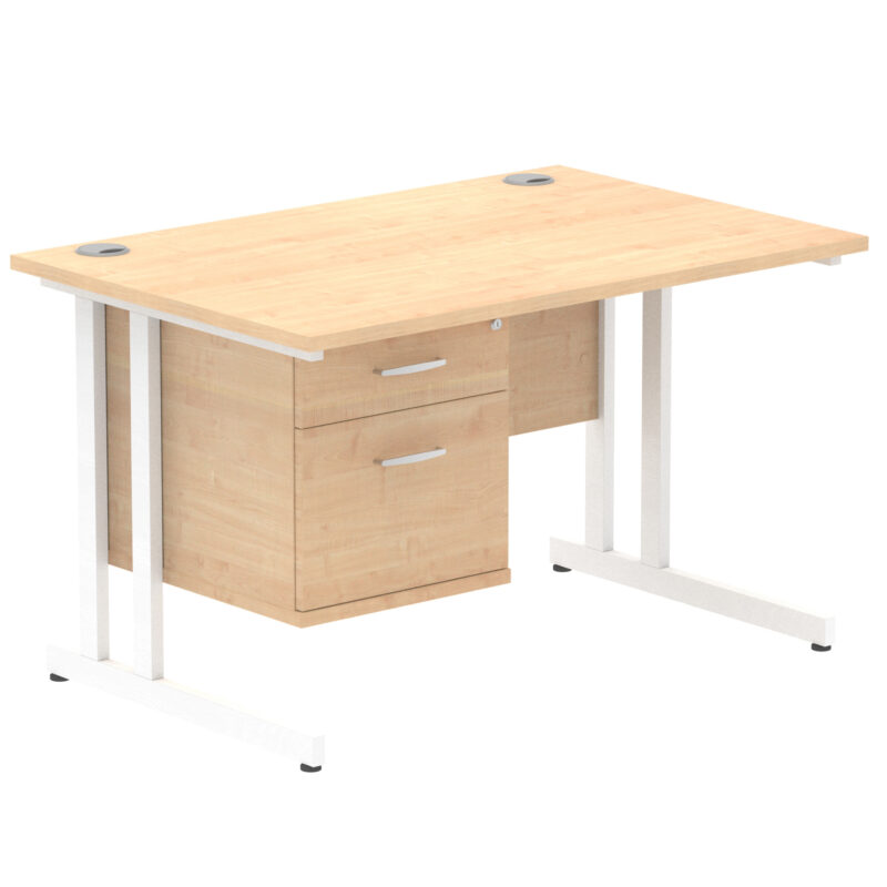 Pace 1200mm Cantilever Straight Desk With Single Fixed Pedestal - Image 22
