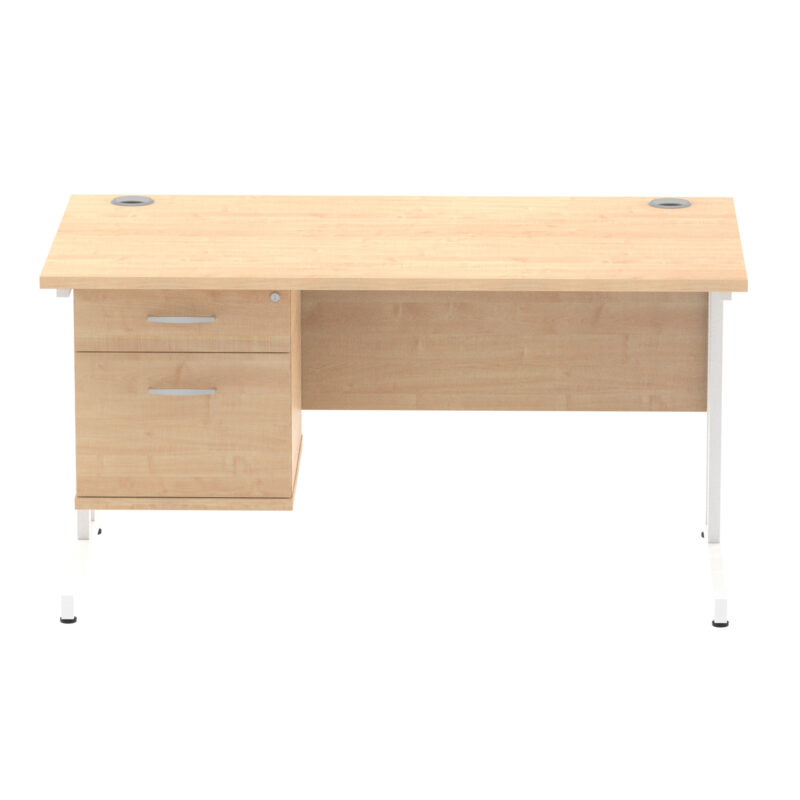 Pace 1400mm Cantilever Straight Desk With Single Fixed Pedestal - Image 21
