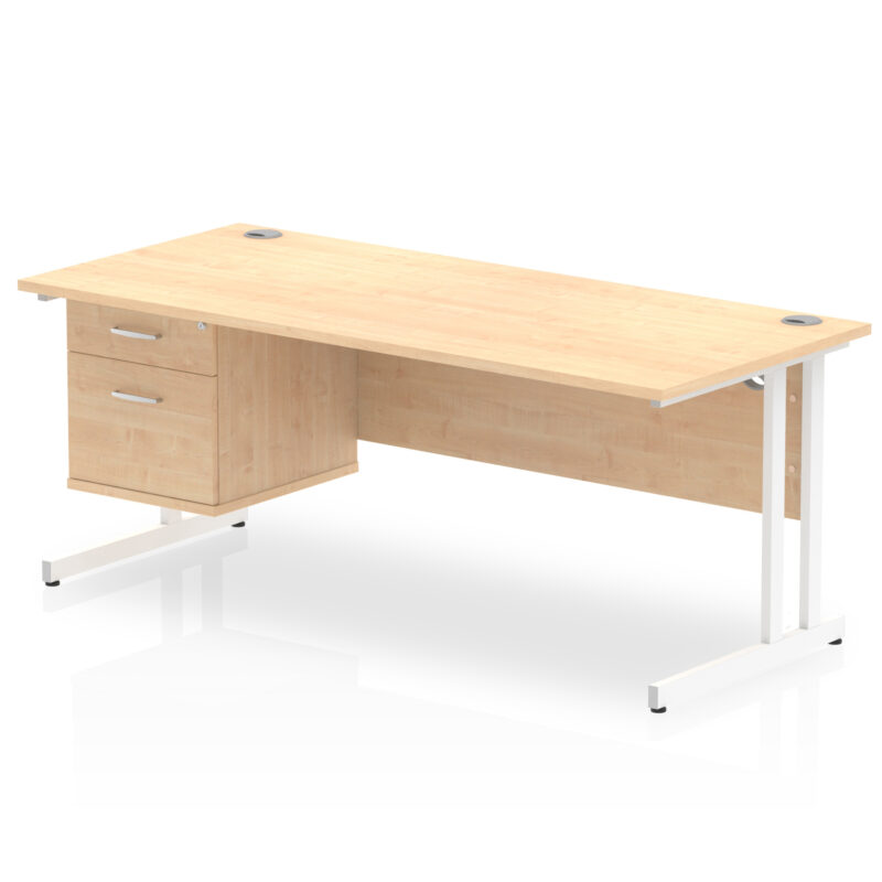 Pace 1800mm Cantilever Straight Desk With Single Fixed Pedestal - Image 7
