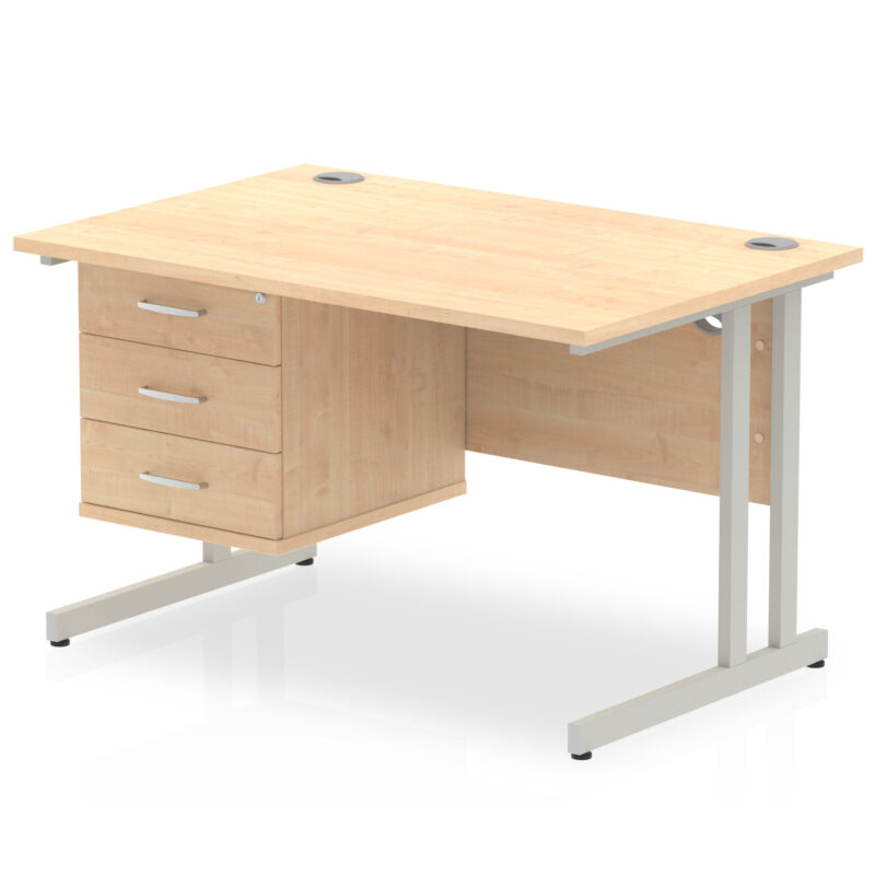 Pace 1200mm Cantilever Straight Desk With Single Fixed Pedestal - Image 87