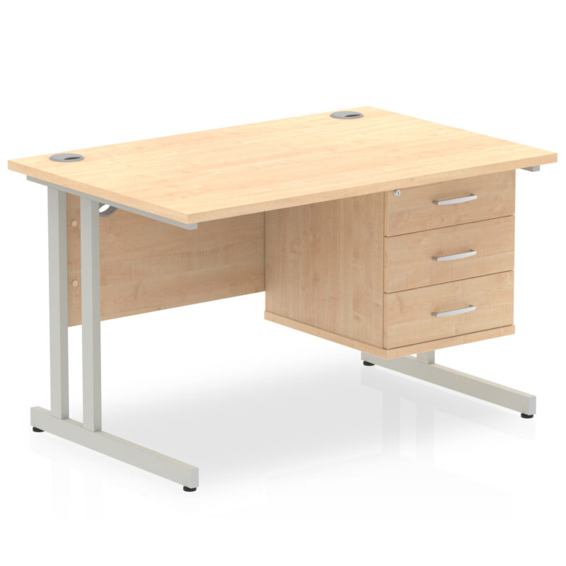 Pace 1200mm Cantilever Straight Desk With Single Fixed Pedestal - Image 88