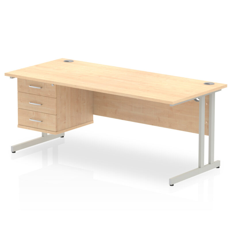 Pace 1800mm Cantilever Straight Desk With Single Fixed Pedestal - Image 31