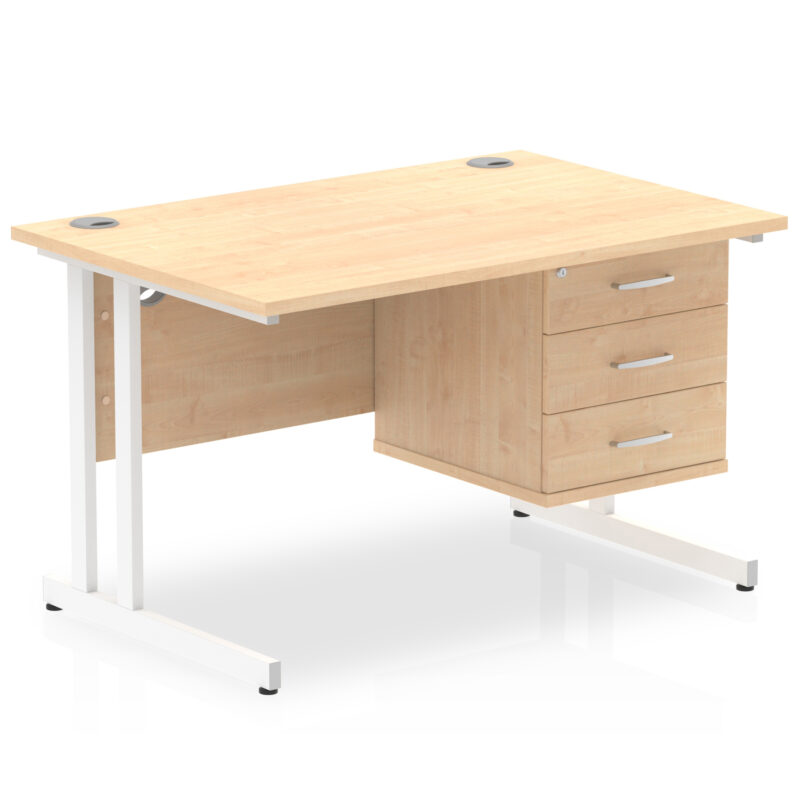 Pace 1200mm Cantilever Straight Desk With Single Fixed Pedestal - Image 29