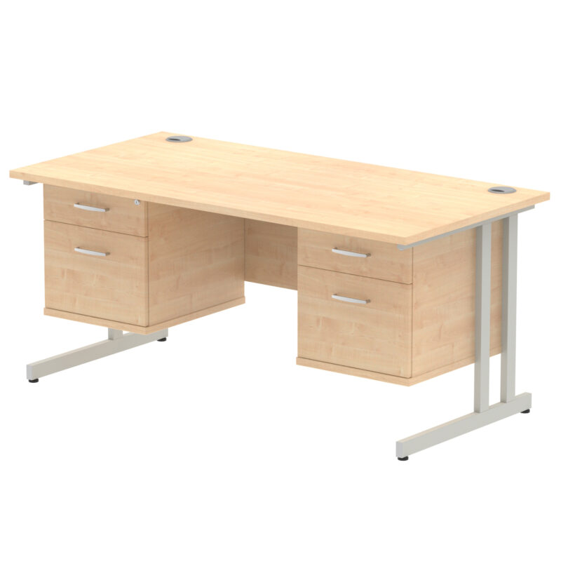 Pace 1600mm Cantilever Straight Desk With Two Fixed Pedestal - Image 32