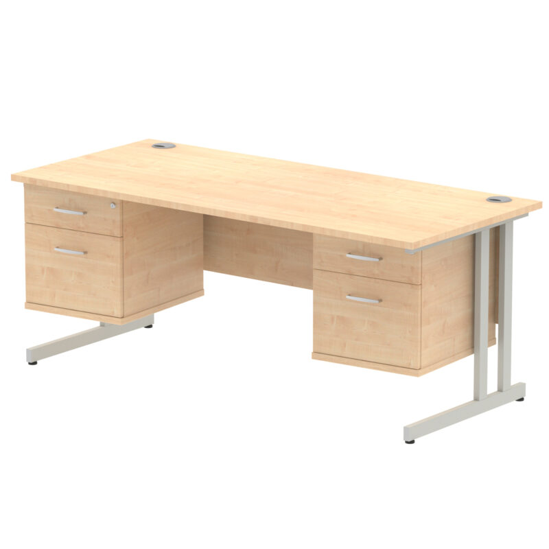 Pace 1800mm Cantilever Straight Desk With Two Fixed Pedestal - Image 33