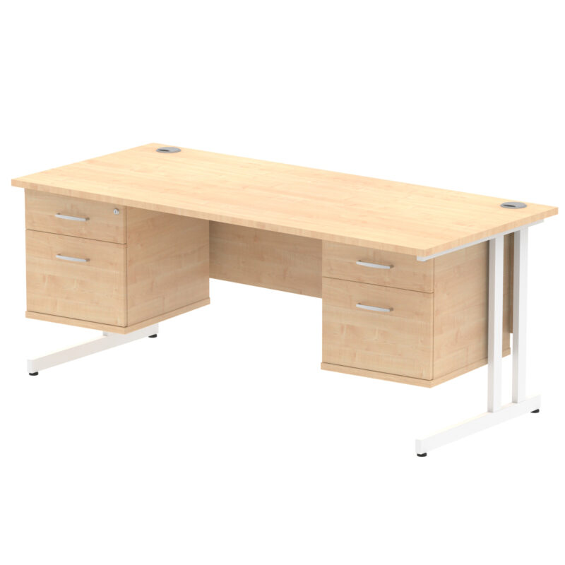 Pace 1800mm Cantilever Straight Desk With Two Fixed Pedestal - Image 10