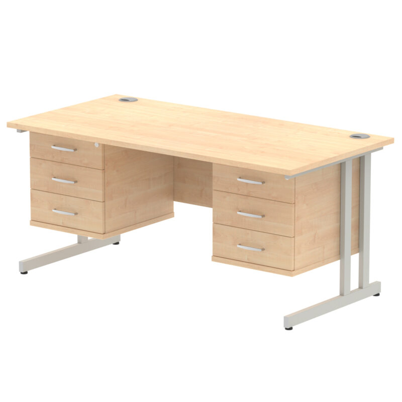 Pace 1600mm Cantilever Straight Desk With Two Fixed Pedestal - Image 33