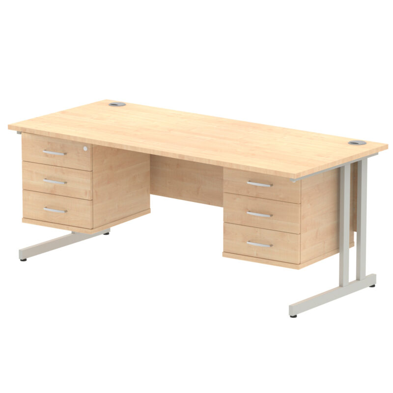 Pace 1800mm Cantilever Straight Desk With Two Fixed Pedestal - Image 34