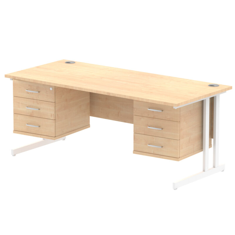 Pace 1800mm Cantilever Straight Desk With Two Fixed Pedestal - Image 11