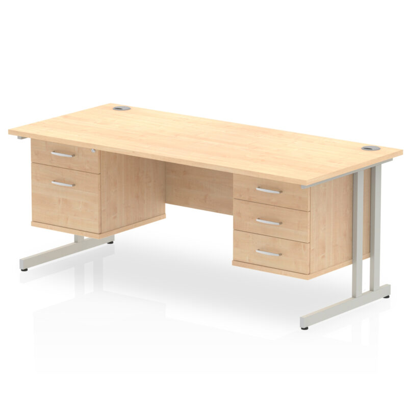 Pace 1800mm Cantilever Straight Desk With Two Fixed Pedestal - Image 31