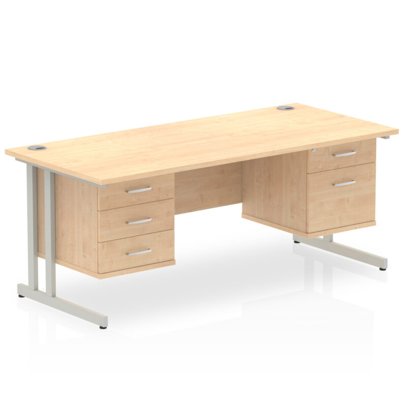 Pace 1800mm Cantilever Straight Desk With Two Fixed Pedestal - Image 32