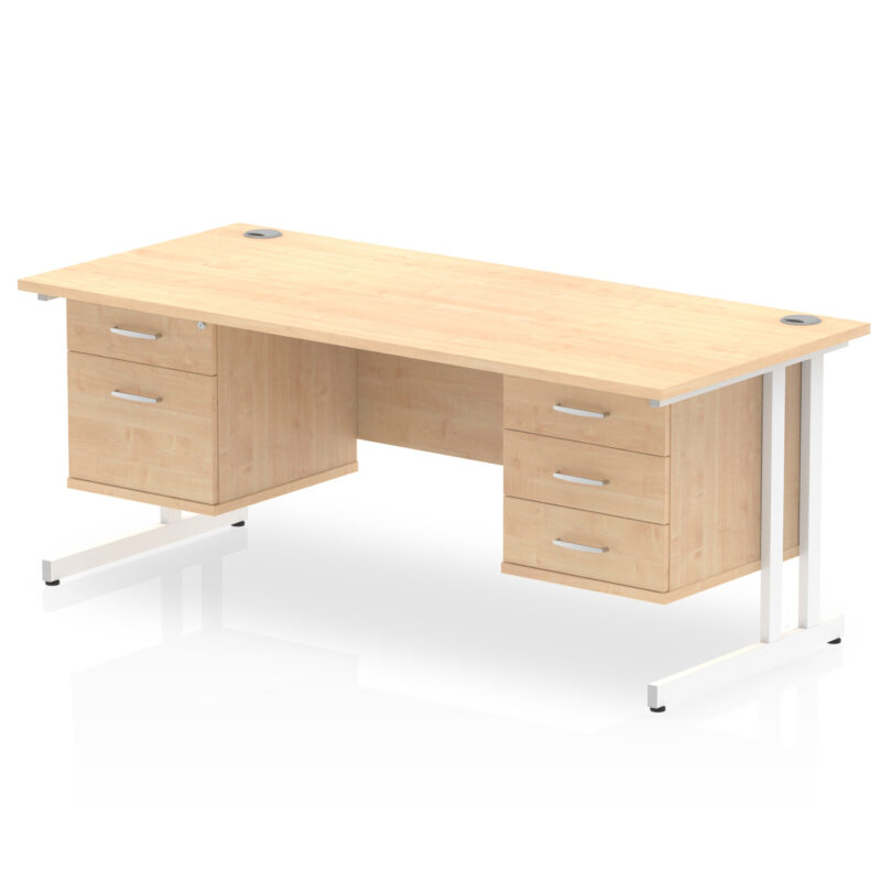 Pace 1800mm Cantilever Straight Desk With Two Fixed Pedestal - Image 8