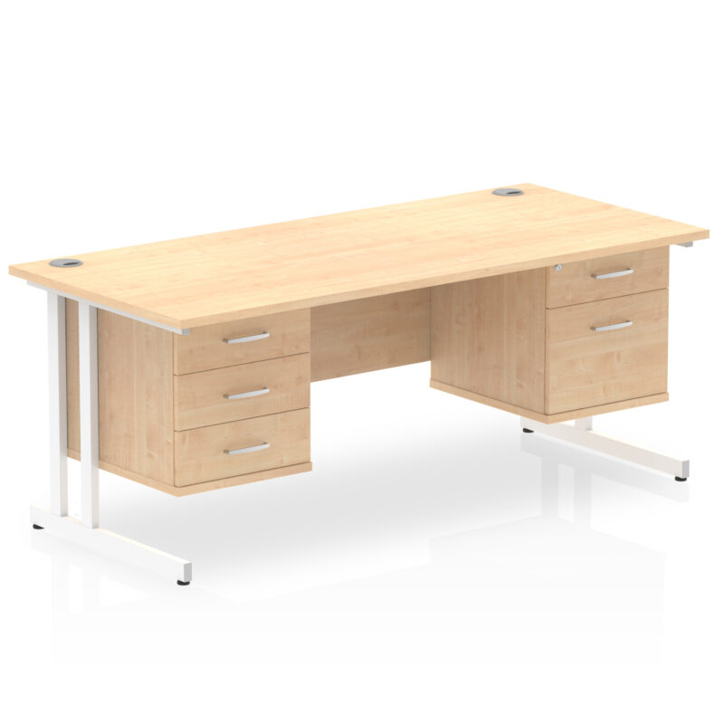 Pace 1800mm Cantilever Straight Desk With Two Fixed Pedestal - Image 9