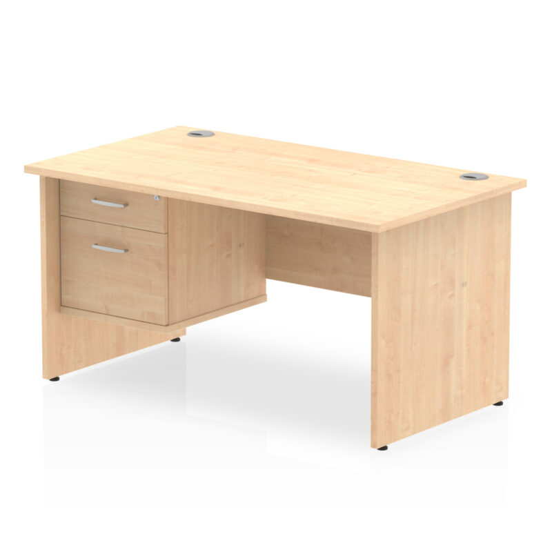 Pace 1400mm Panel End Straight Desk With Single Fixed Pedestal - Image 11