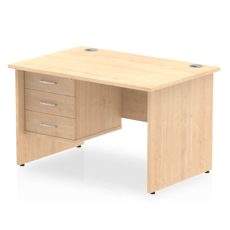 Pace 1200mm Panel End Straight Desk With Single Fixed Pedestal - Image 13