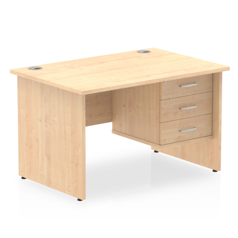 Pace 1200mm Panel End Straight Desk With Single Fixed Pedestal - Image 14