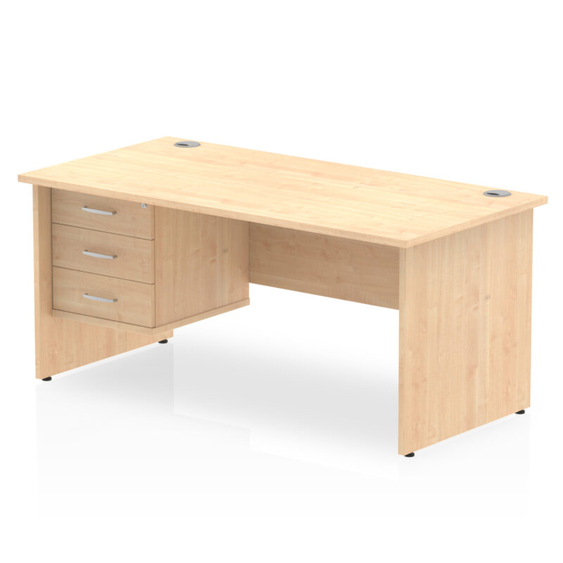 Pace 1600mm Panel End Straight Desk With Single Fixed Pedestal - Image 13