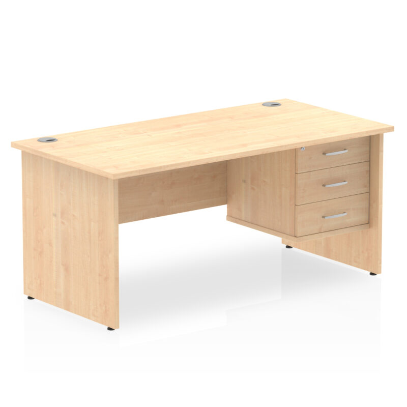Pace 1600mm Panel End Straight Desk With Single Fixed Pedestal - Image 14