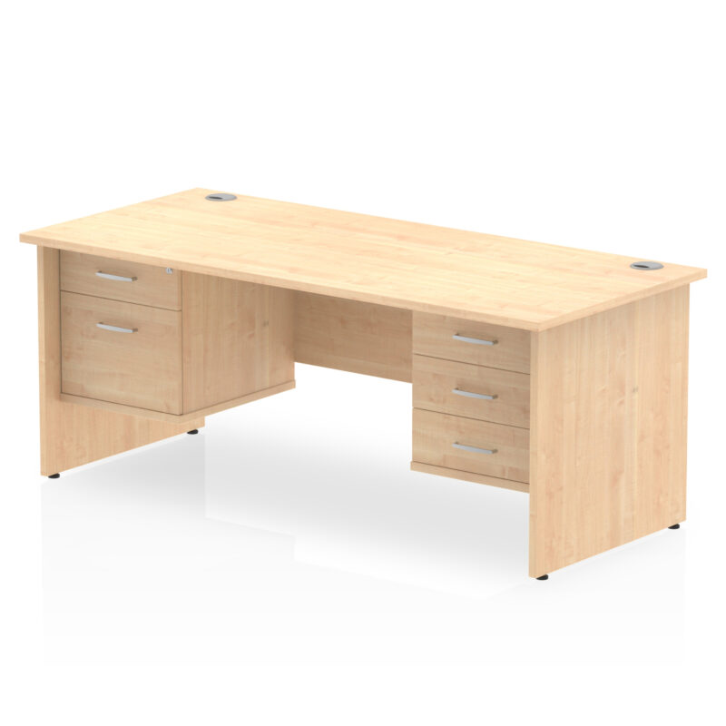 Pace 1600mm Panel End Straight Desk With Two Fixed Pedestal - Image 15