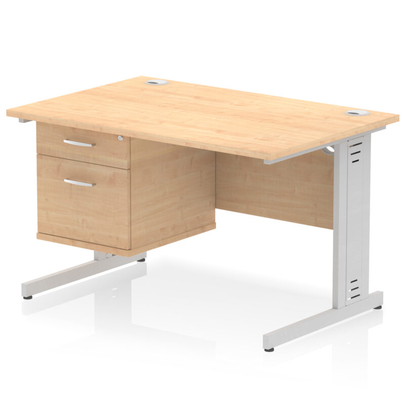 Pace 1200mm Cable Managed Straight Desk With Single Fixed Pedestal - Image 13