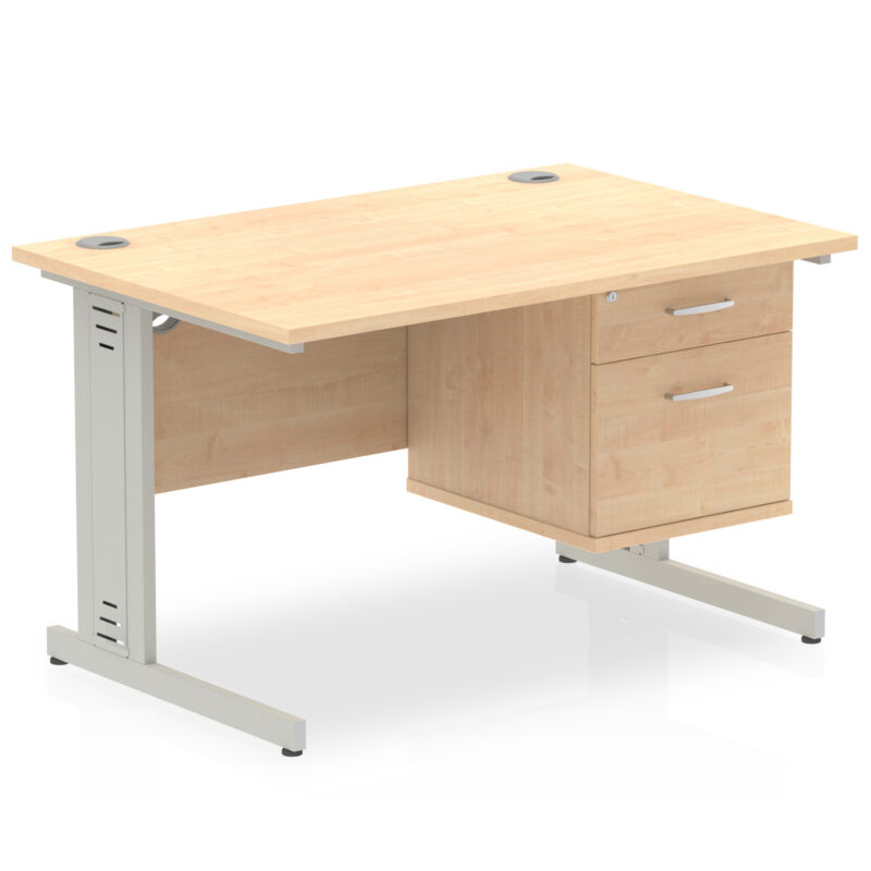 Pace 1200mm Cable Managed Straight Desk With Single Fixed Pedestal - Image 14